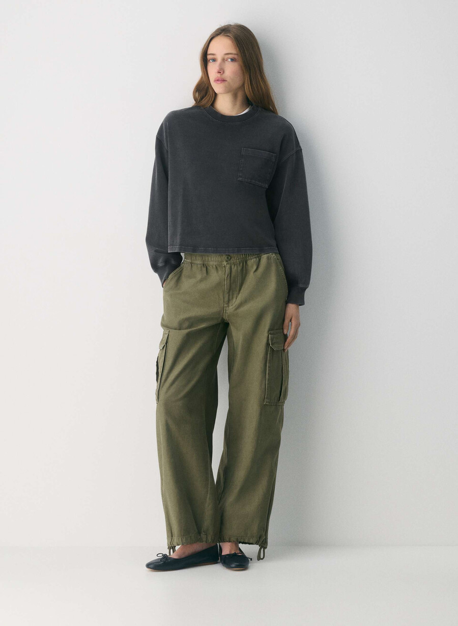 mighty cotton motor langarmshirt lived-in folio braun