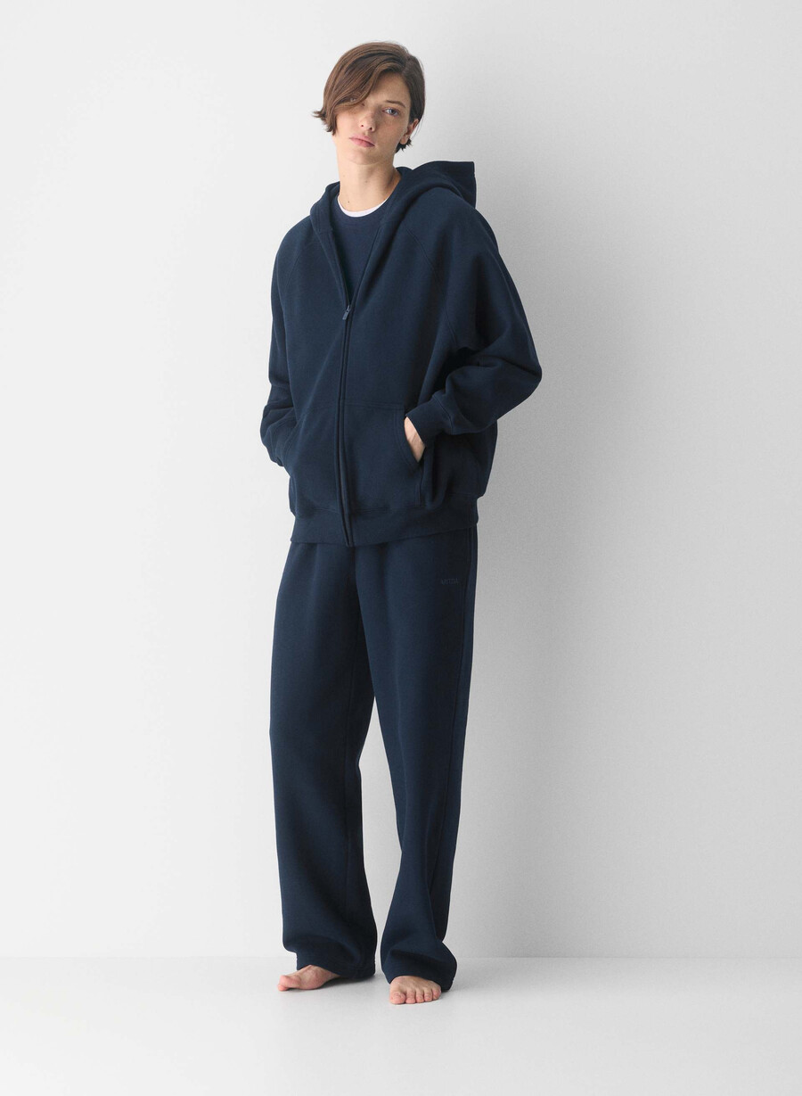 kuscheliger mega raglan zip hoodie aus sweatfleece admiral