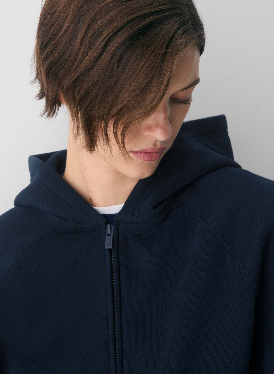 kuscheliger mega raglan zip hoodie aus sweatfleece admiral
