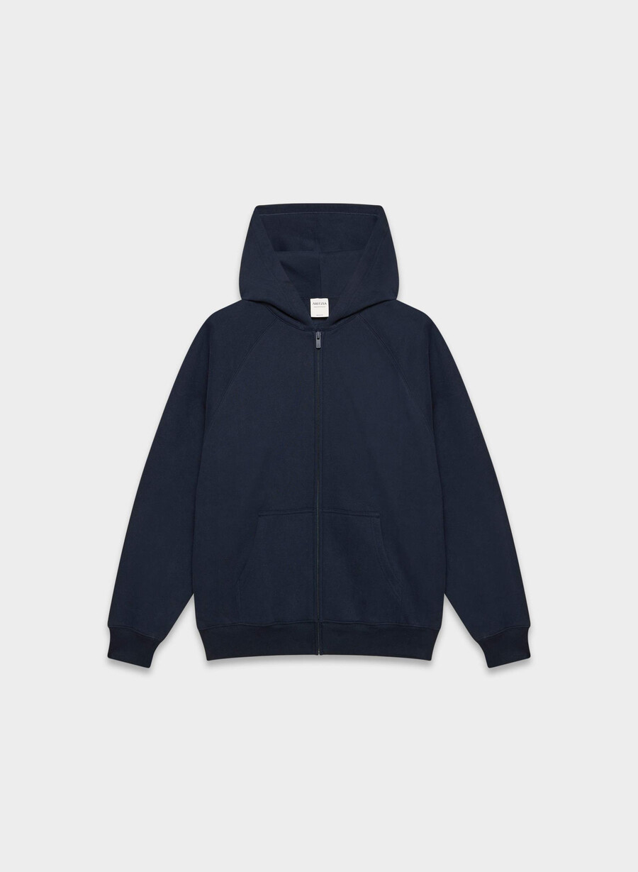 kuscheliger mega raglan zip hoodie aus sweatfleece admiral