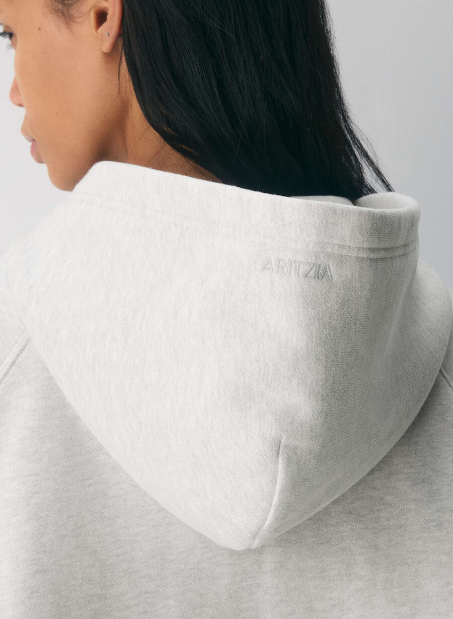 kuscheliger mega raglan zip hoodie aus sweatfleece meliertes weiß