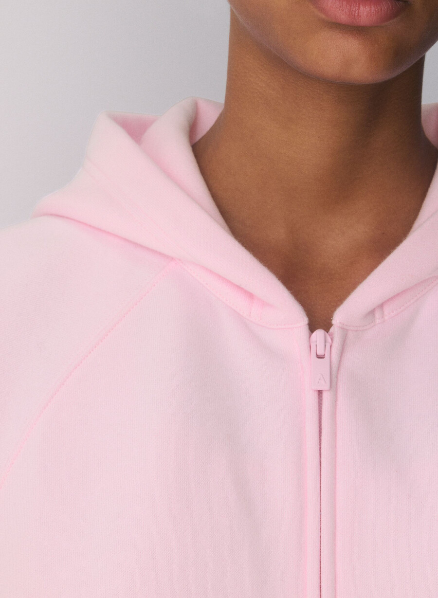 kuscheliger mega raglan zip hoodie aus sweatfleece in villa pink