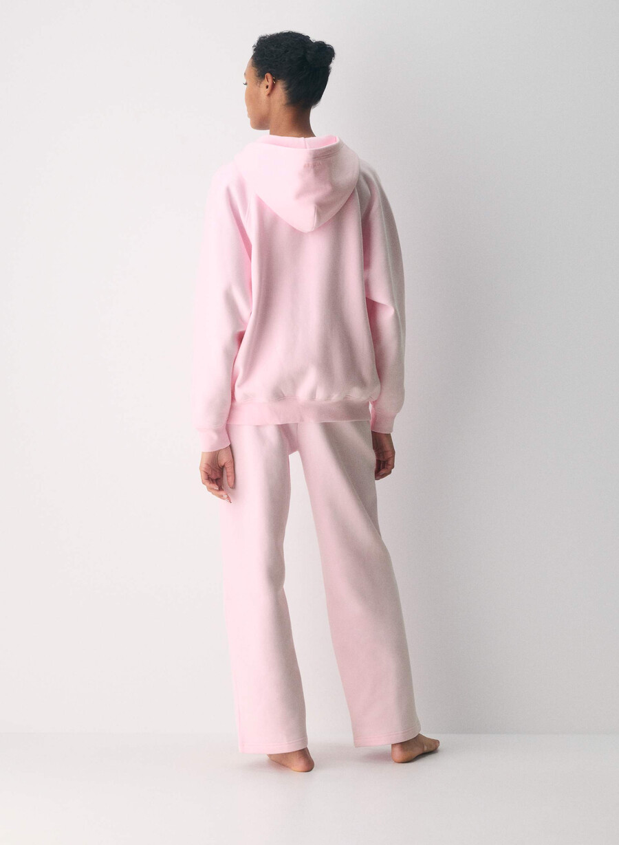 kuscheliger mega raglan zip hoodie aus sweatfleece in villa pink