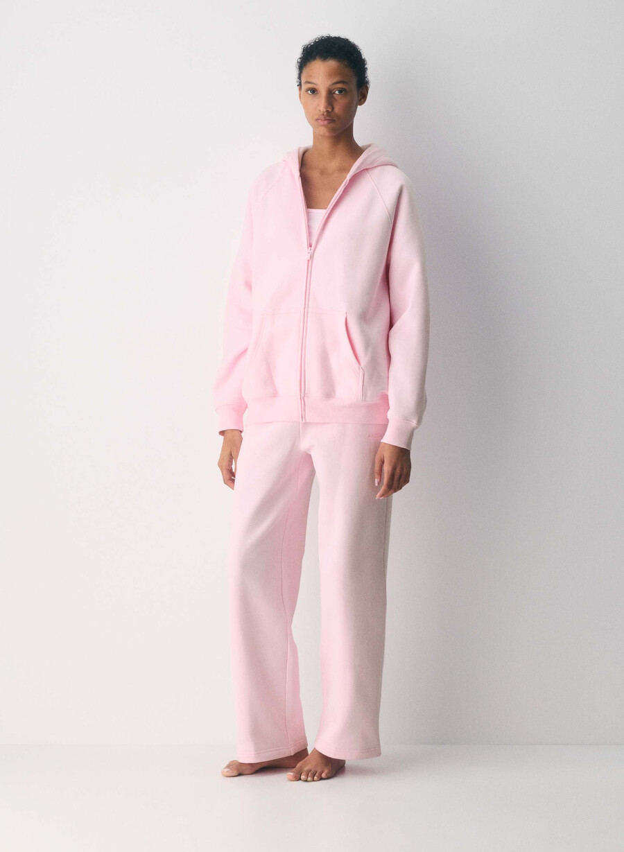 kuscheliger mega raglan zip hoodie aus sweatfleece in villa pink