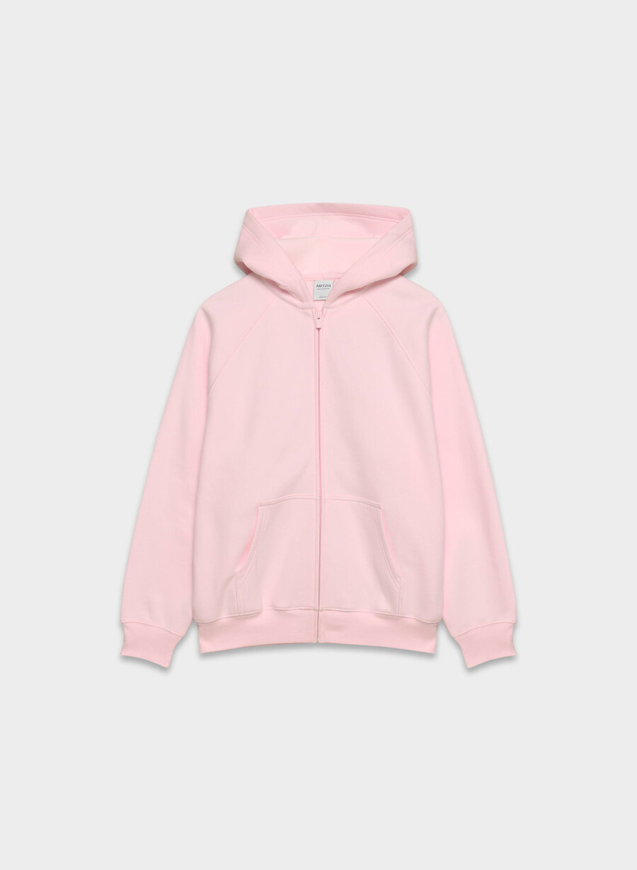 kuscheliger mega raglan zip hoodie aus sweatfleece in villa pink