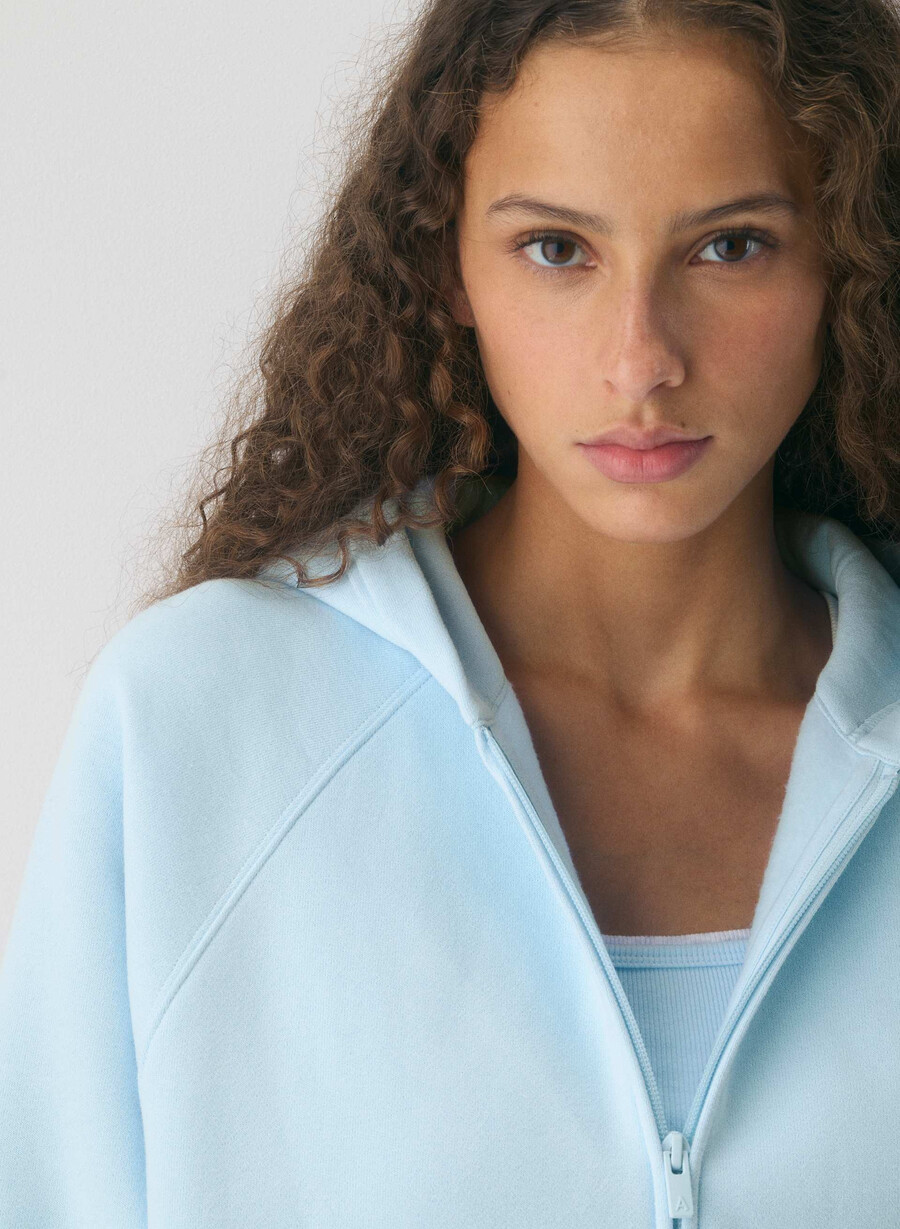 kuscheliger mega raglan zip hoodie aus sweatfleece in villablau