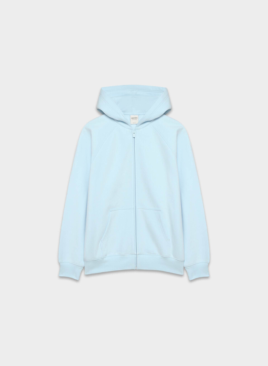 kuscheliger mega raglan zip hoodie aus sweatfleece in villablau