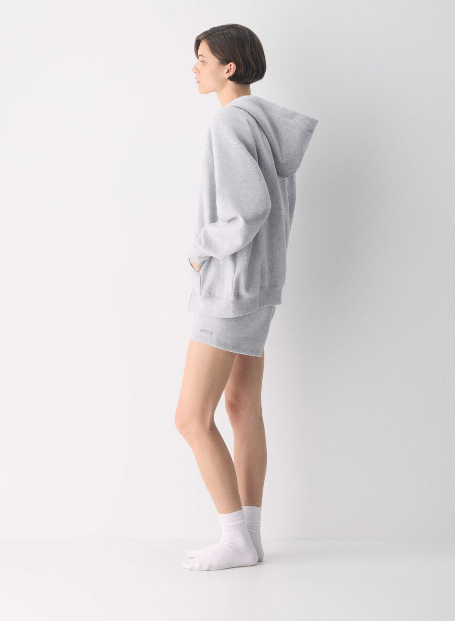 kuscheliger mega raglan zip hoodie aus sweatfleece farbe heather chrome