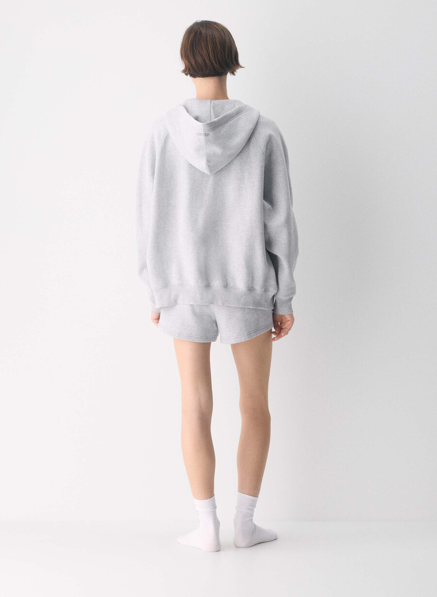 kuscheliger mega raglan zip hoodie aus sweatfleece farbe heather chrome