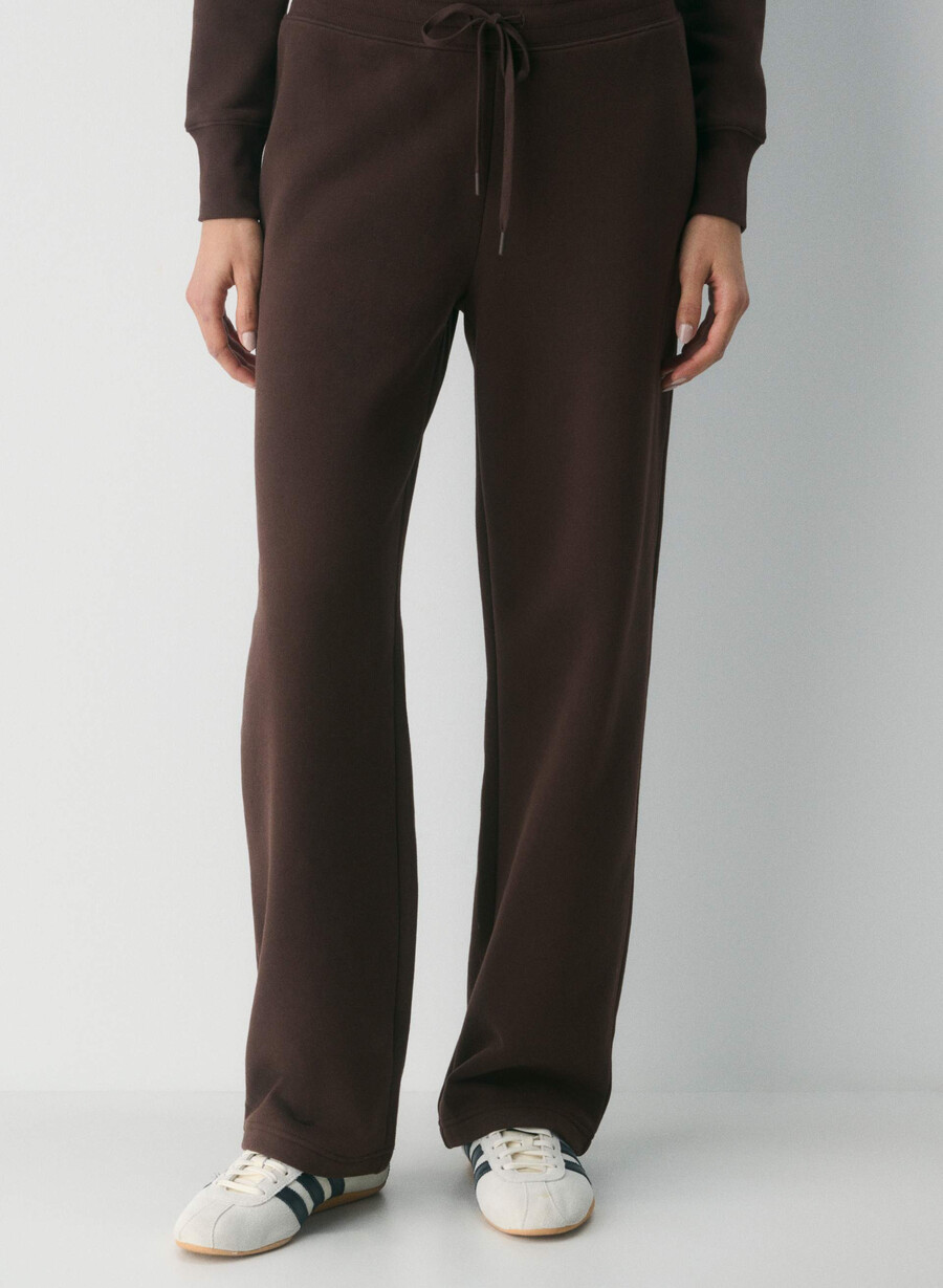 gemütliche sweatfleece-jogginghose mit bündchen farbe sattes mokkabraun