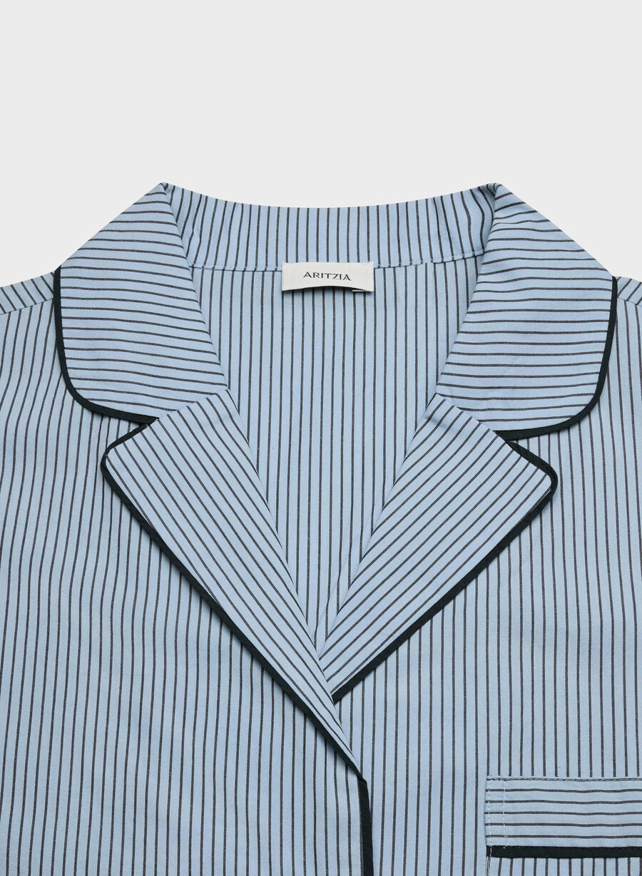 laze poplin kurzarm-pyjamahemd shlby strp cflr bladl