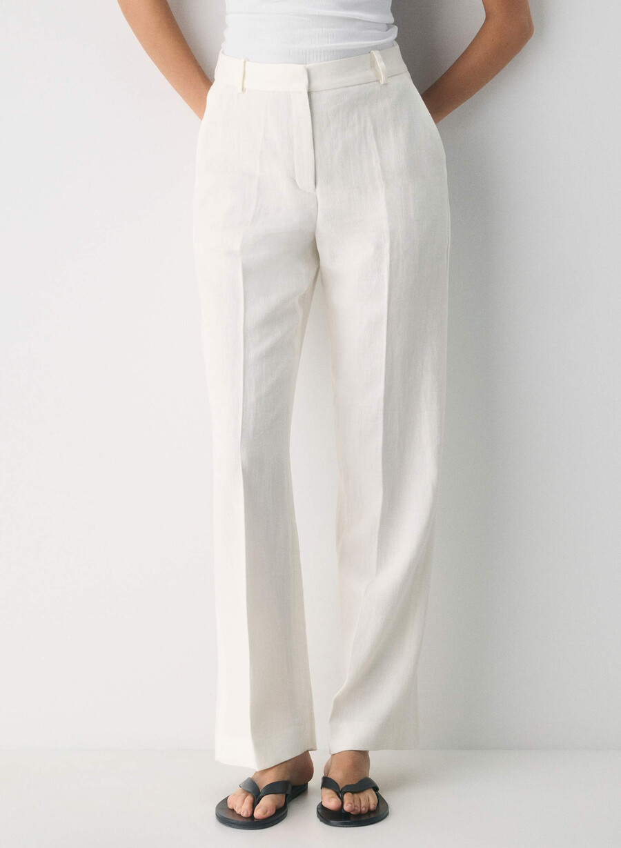 neue agenturhose - leinen hellbirke
