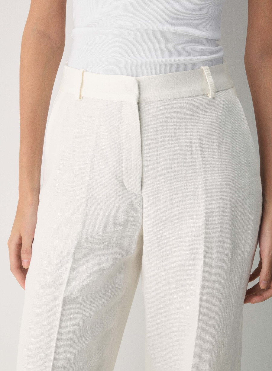 neue agenturhose - leinen hellbirke