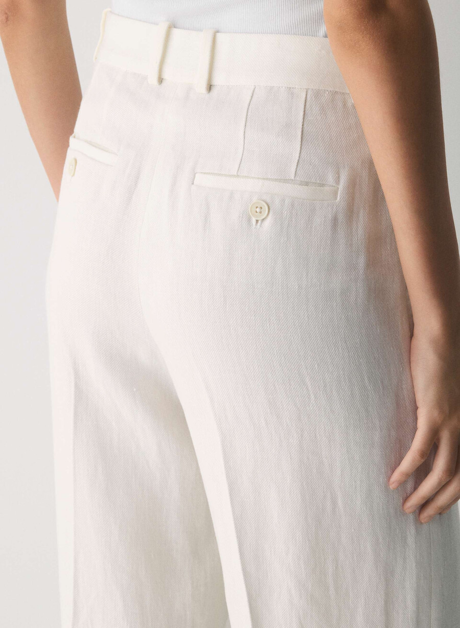 neue agenturhose - leinen hellbirke