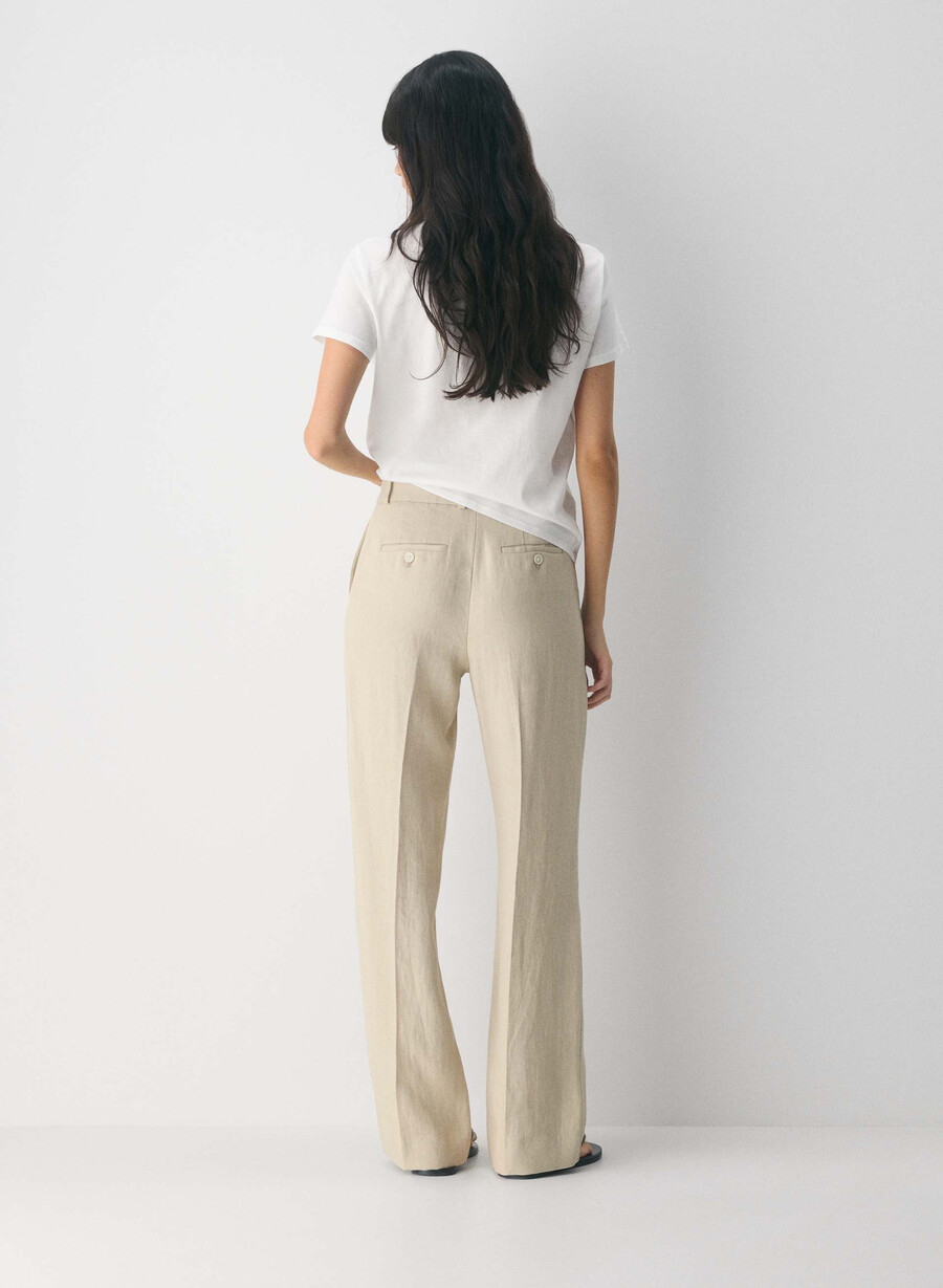 neue agenturhose - leinen pergamentbeige