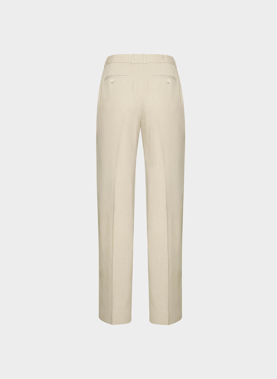 neue agenturhose - leinen pergamentbeige
