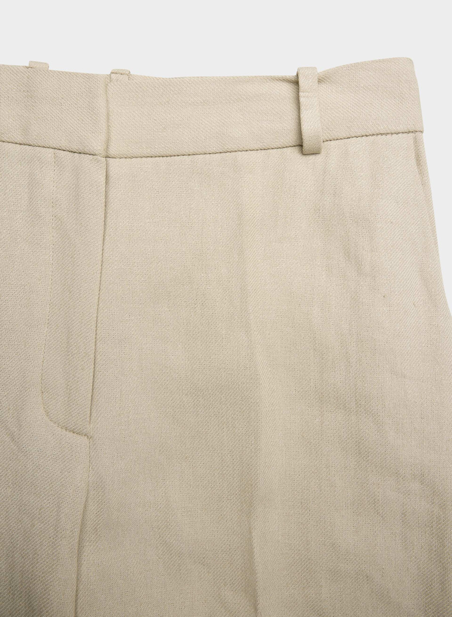 neue agenturhose - leinen pergamentbeige