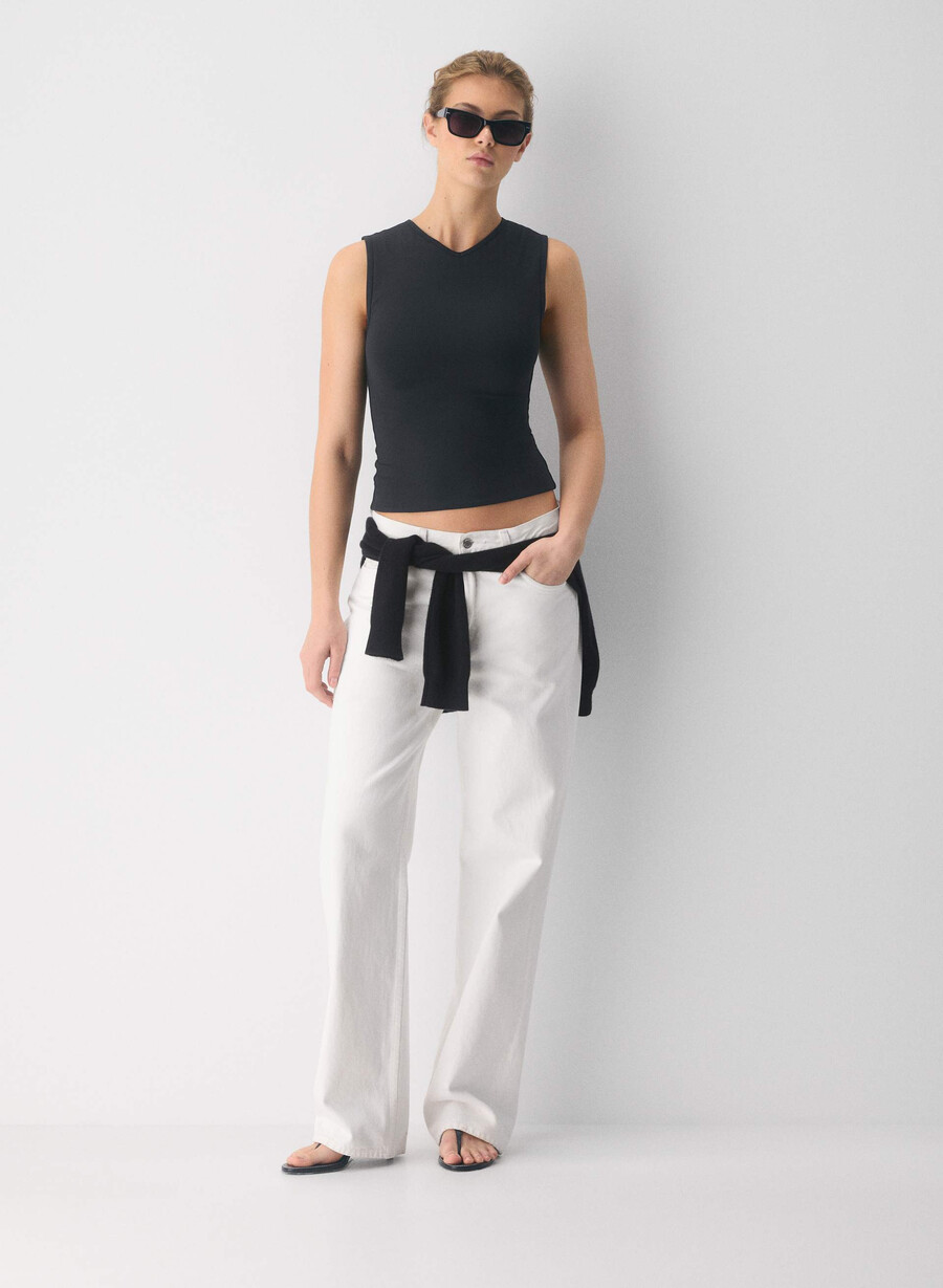 original contour flatter tanktop schwarz