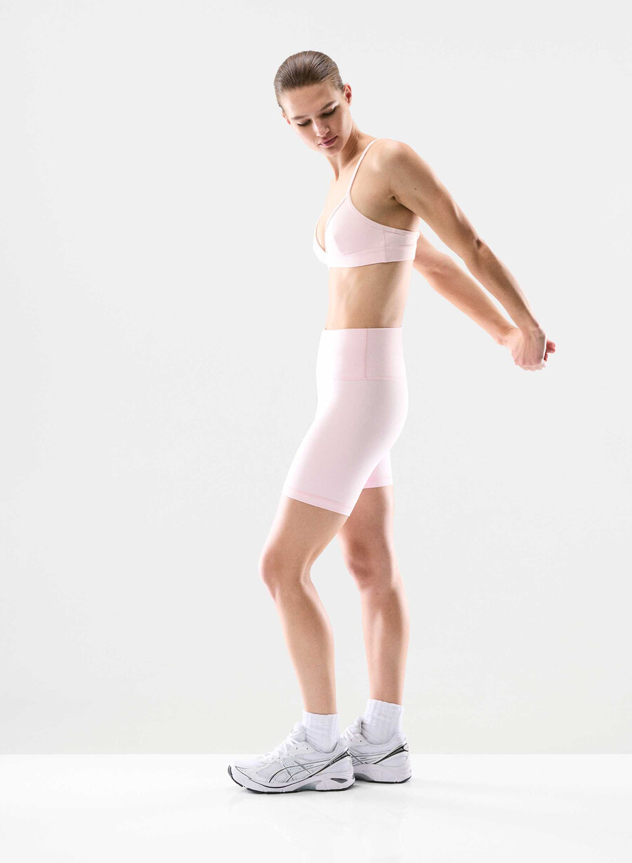 butter cheeky infinite hi-rise 7 short villa pink