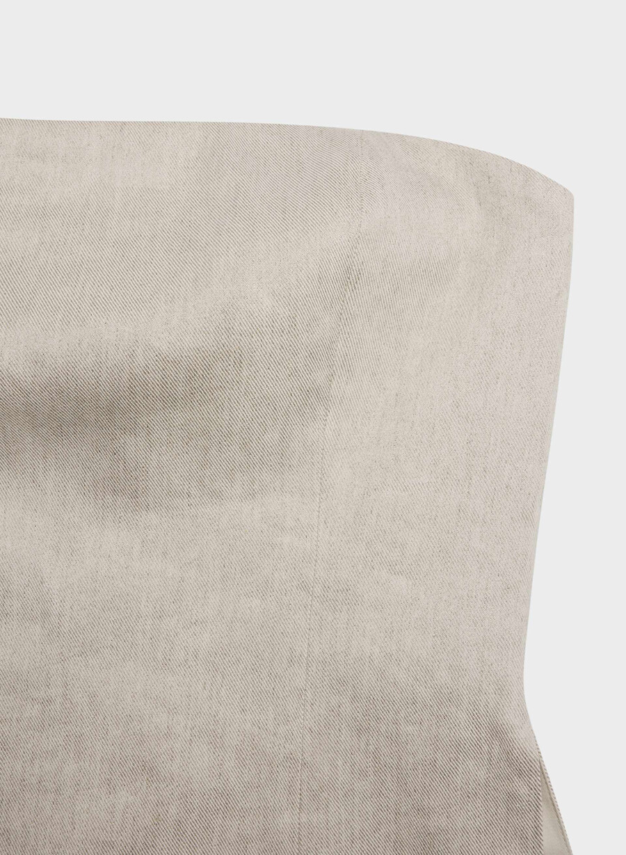 elegantes leinen-tube-top ungefärbt dunkelblau