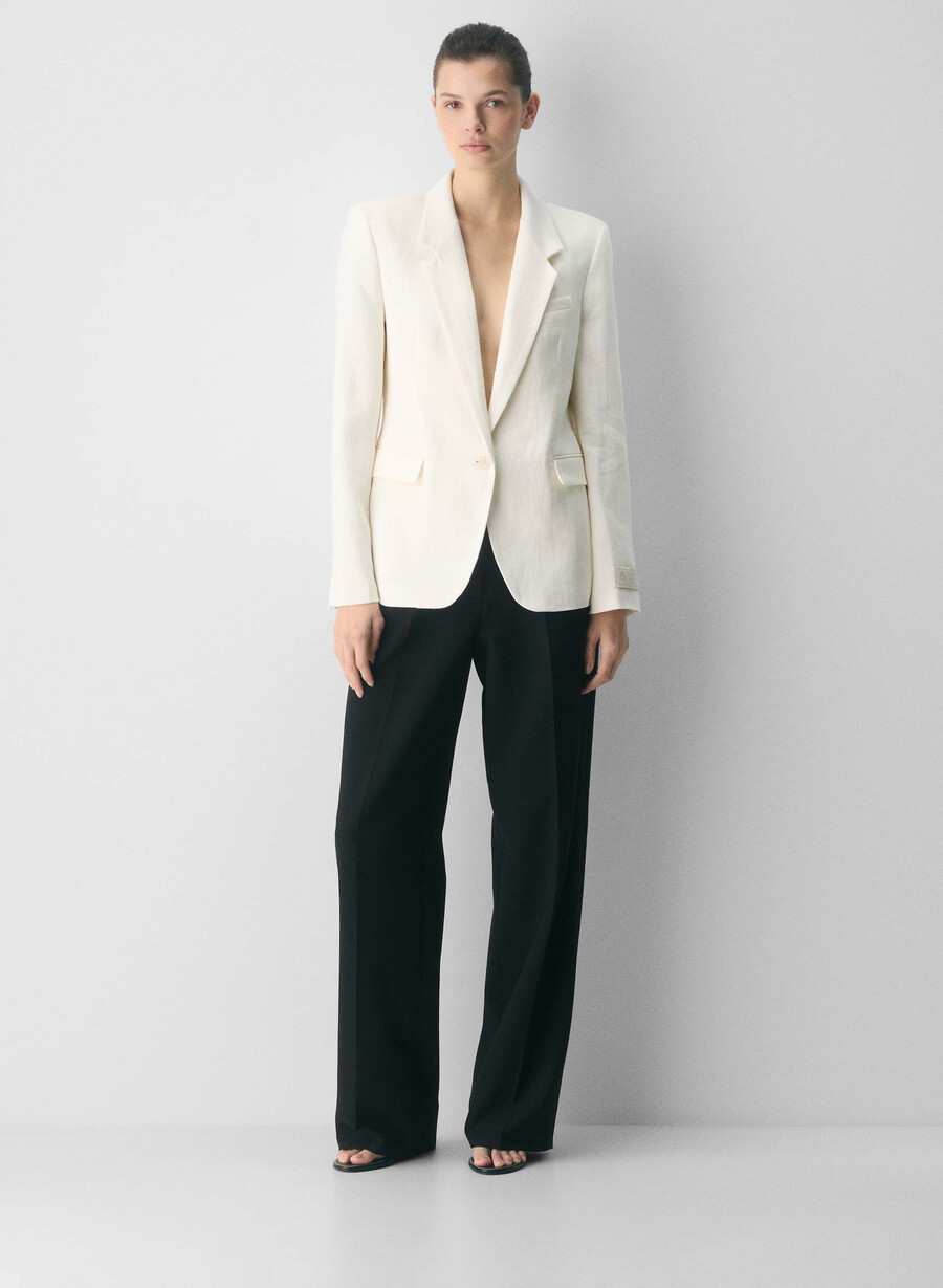 producer blazer - leinen hellbirche