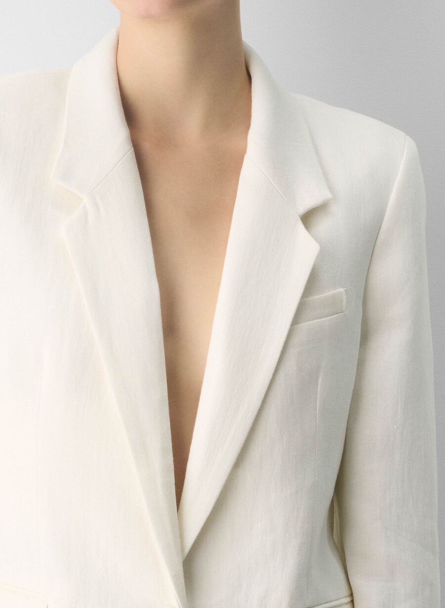 producer blazer - leinen hellbirche