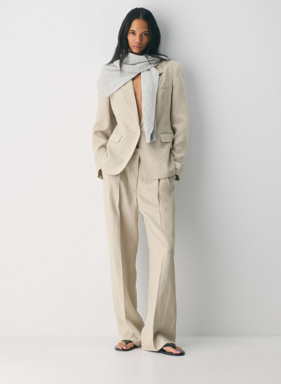producer blazer - leinen pergamentbeige