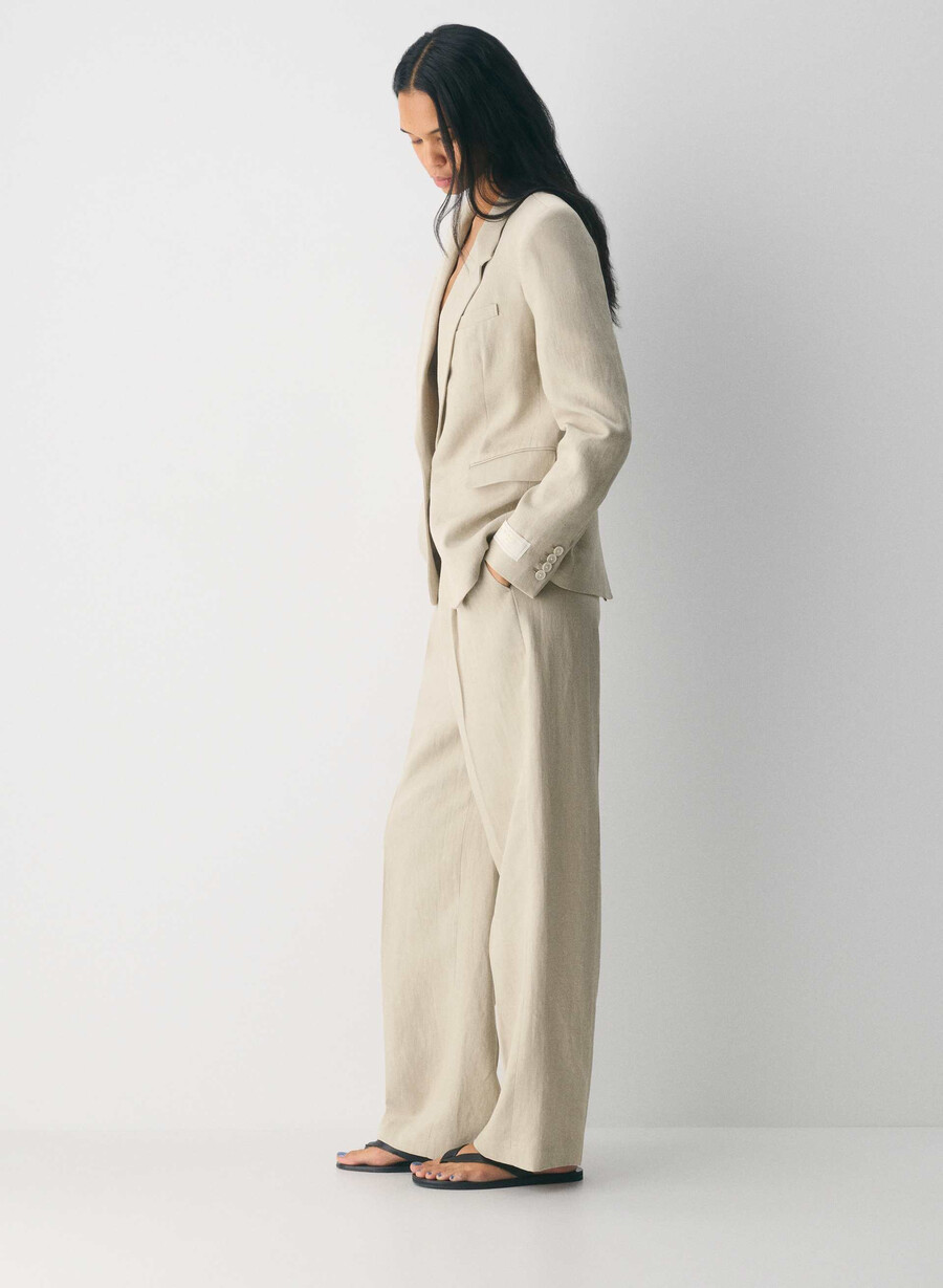 producer blazer - leinen pergamentbeige