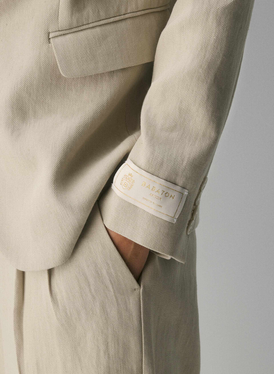 producer blazer - leinen pergamentbeige