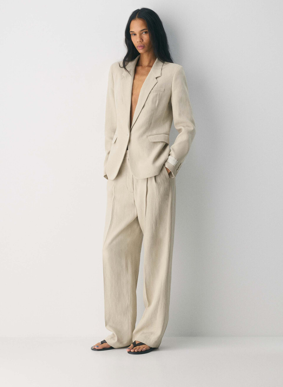 producer blazer - leinen pergamentbeige