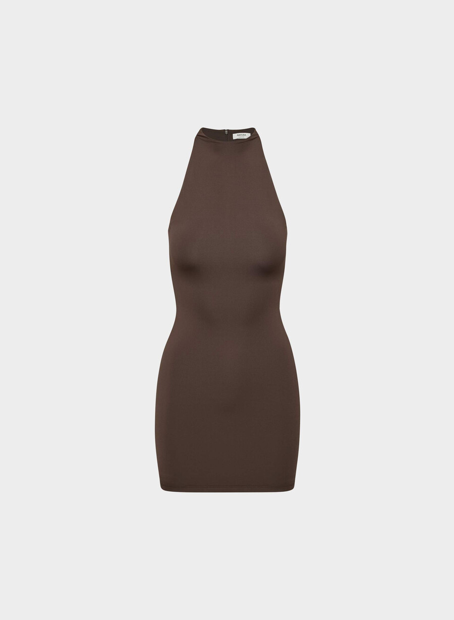 original contour class kleid reiches mochabraun