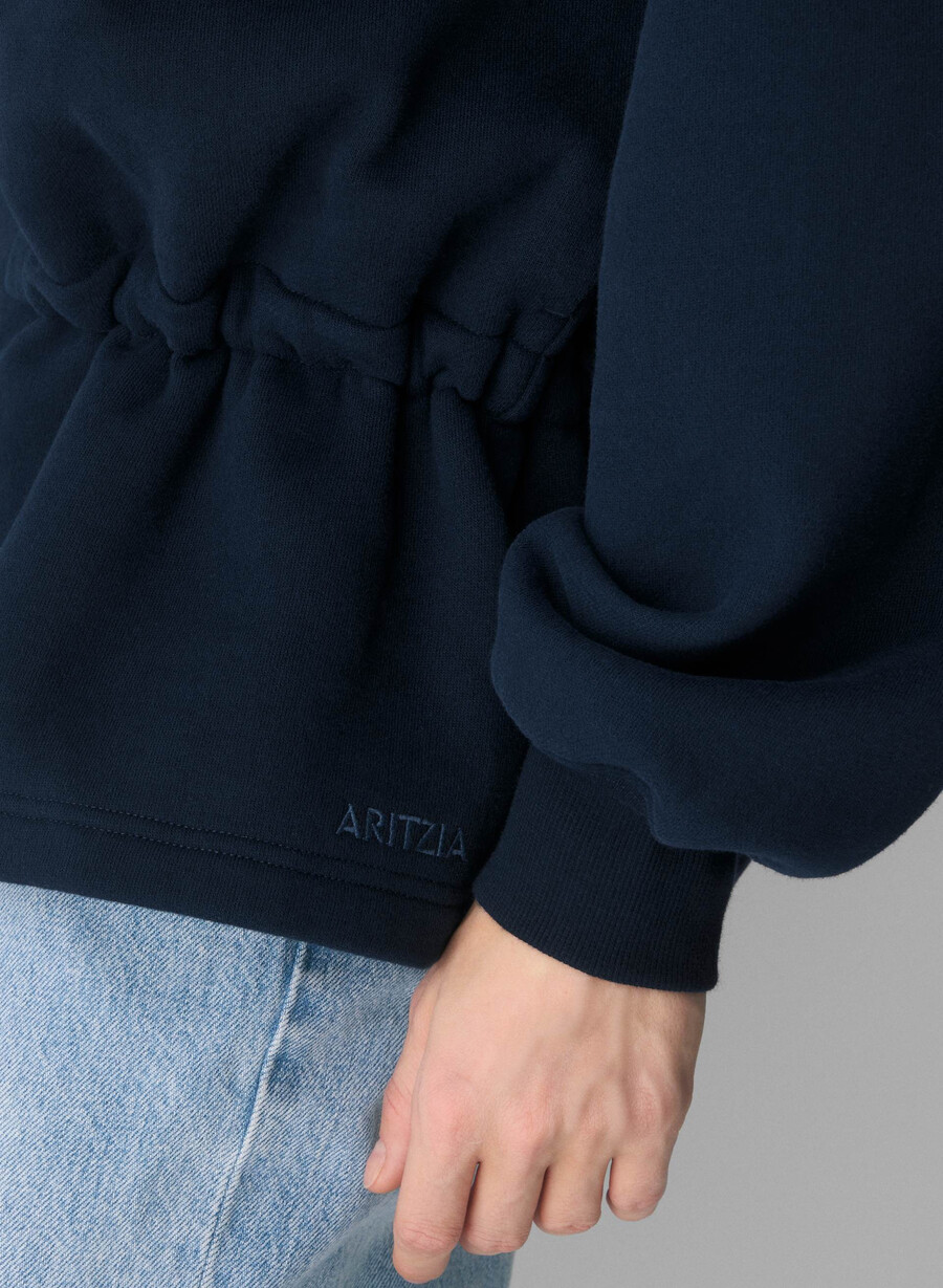 kuscheliges sweatfleece mit mega-kordelzug und reißverschluss admiral