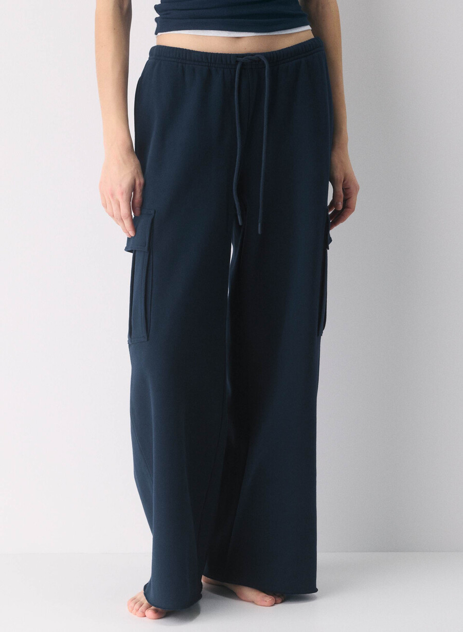 gemütliche sweatfleece mega cargo flutter sweatpant admiral