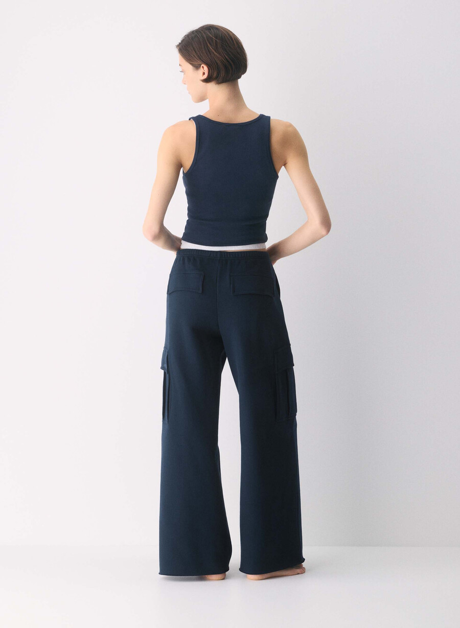 gemütliche sweatfleece mega cargo flutter sweatpant admiral