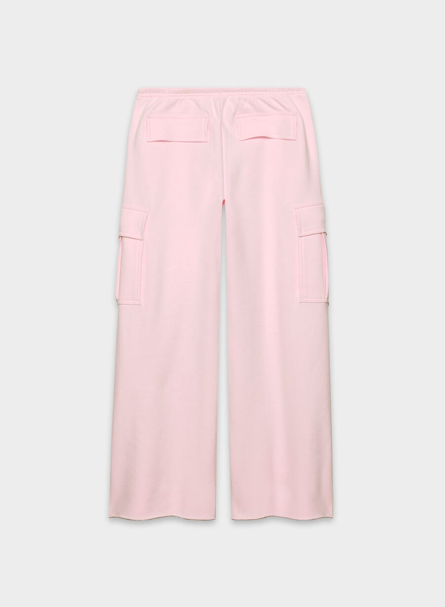 kuschelige fleece-sweatpants mit mega-cargo-schlagpolsterung farbe villa pink