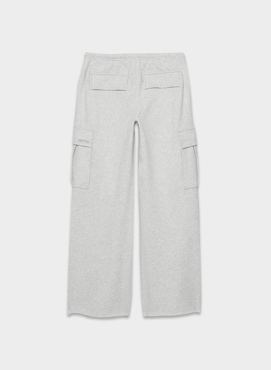 gemütliche fleece-sweatpants mit mega-cargo-schlagpolsterung meliertes chrom