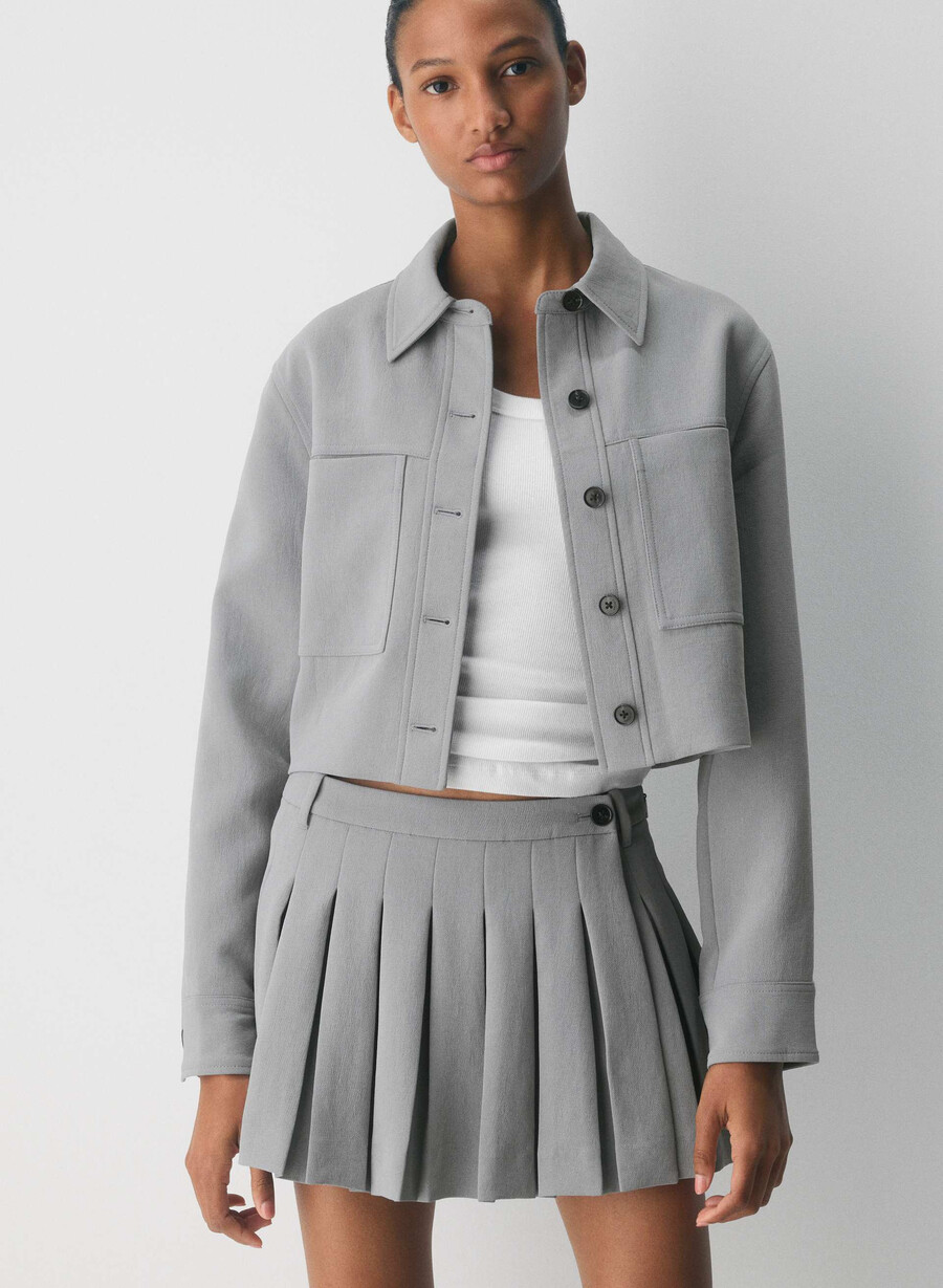 sima skort – crepette riverstone grau