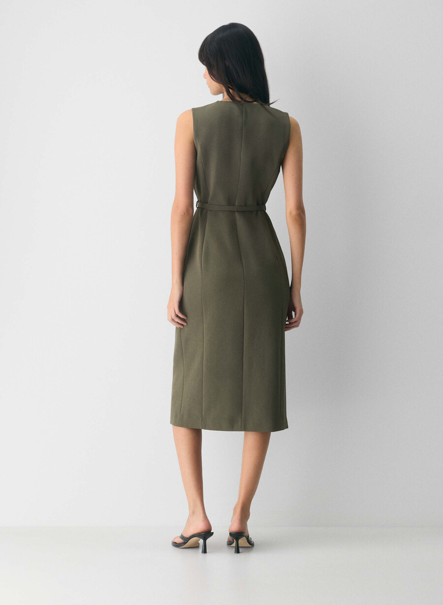 volutenkleid – crepette dark olive