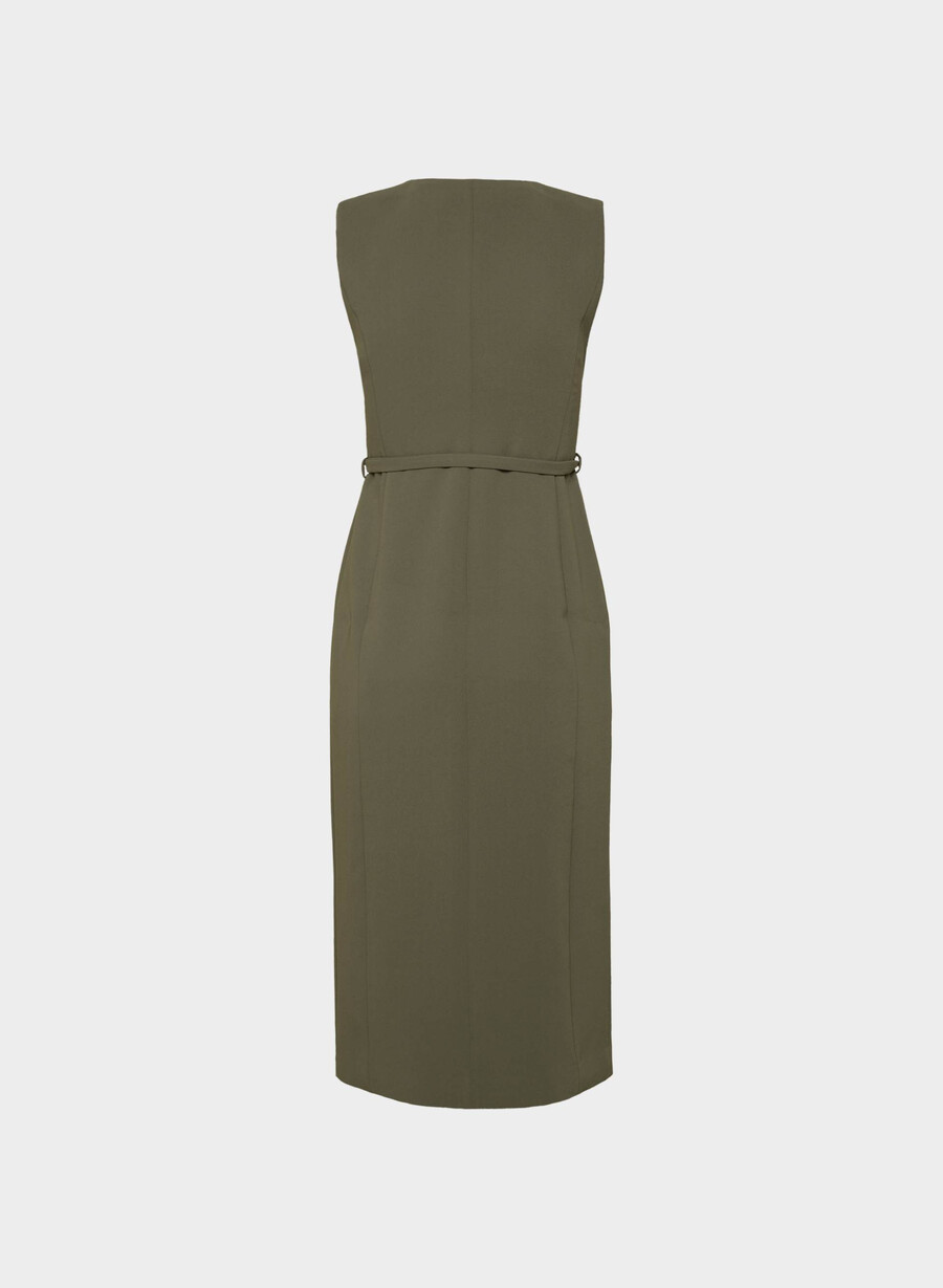 volutenkleid – crepette dark olive