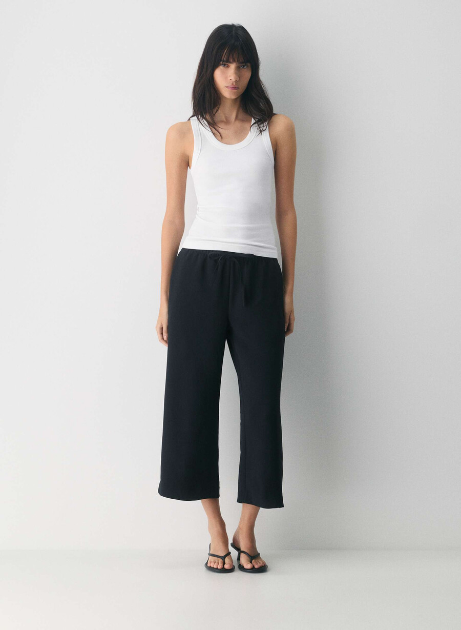 lodge pant cropped - crepette schwarz