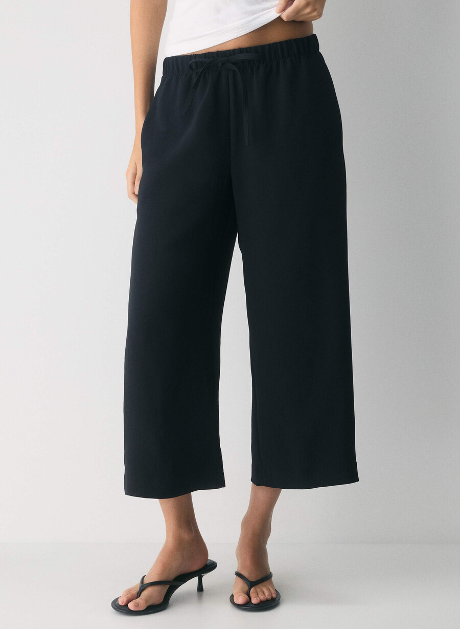 lodge pant cropped - crepette schwarz