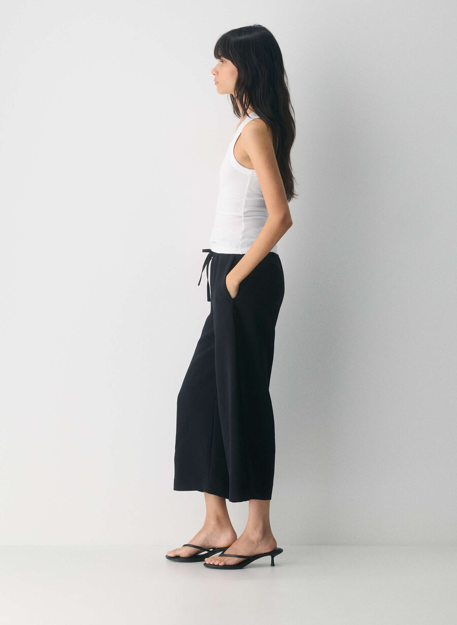 lodge pant cropped - crepette schwarz