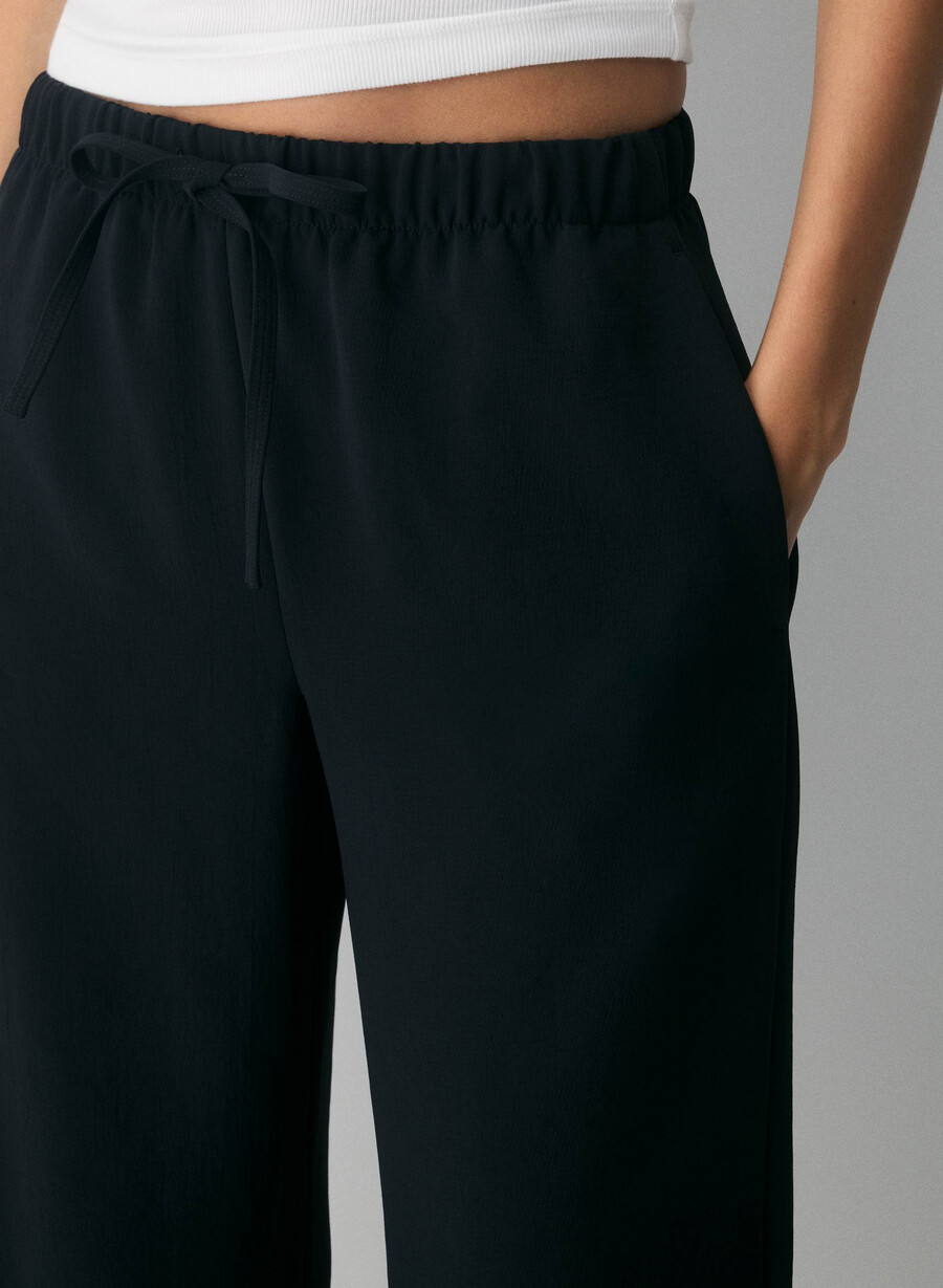 lodge pant cropped - crepette schwarz
