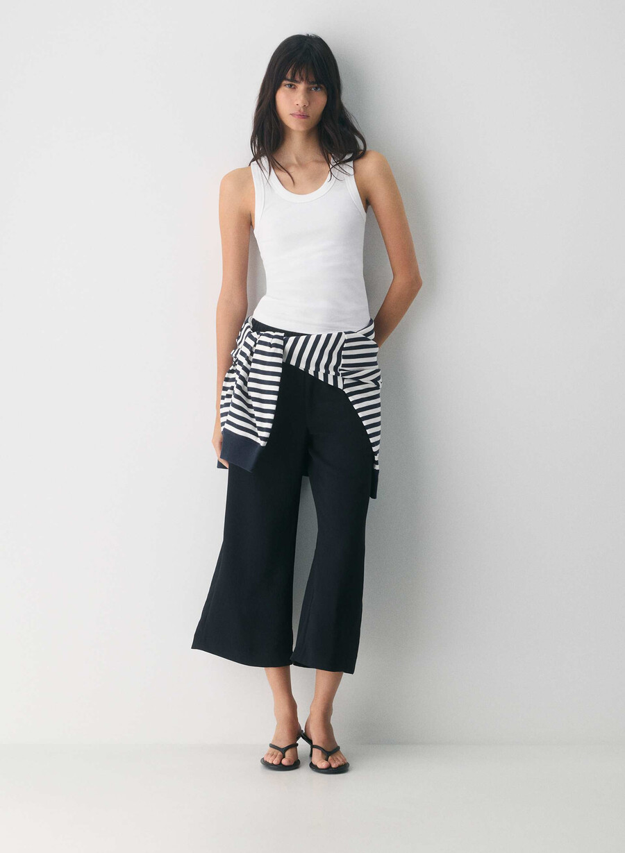 lodge pant cropped - crepette schwarz