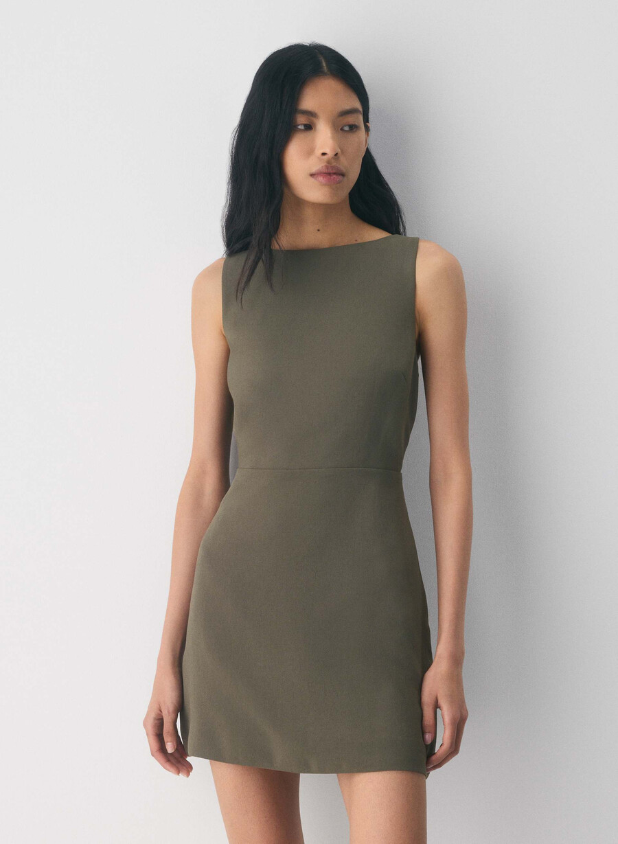 bond-kleid – crêpe dunkeloliv