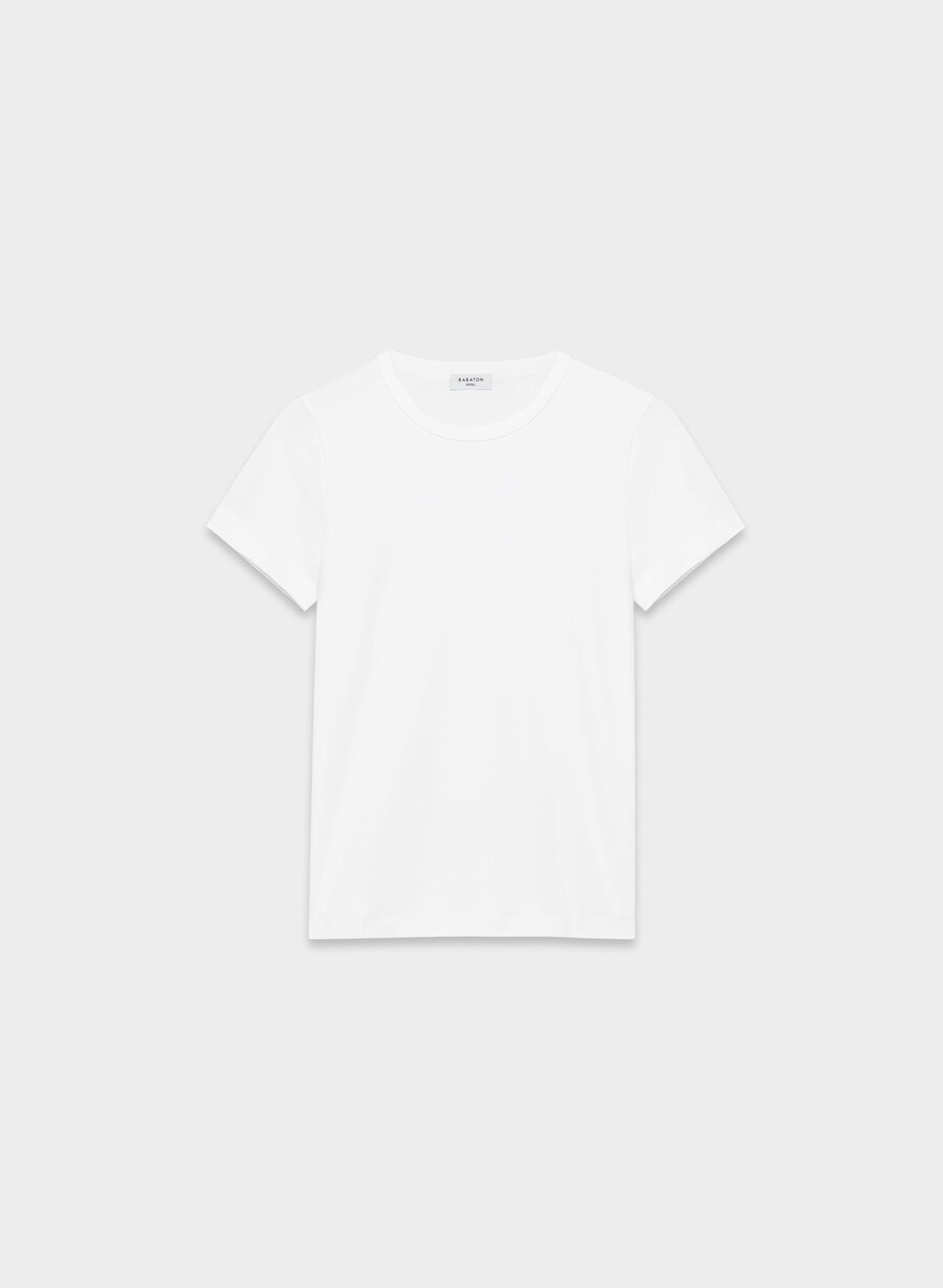 interlock-baumwoll-t-shirt weiss