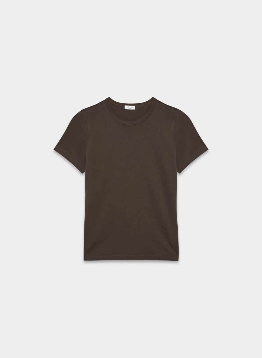 interlock-baumwoll-t-shirt farbe sattes mokkabraun