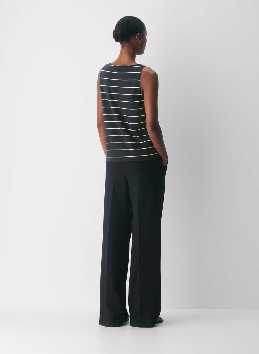 interlock cotton discern tanktop dunkelblauweiß