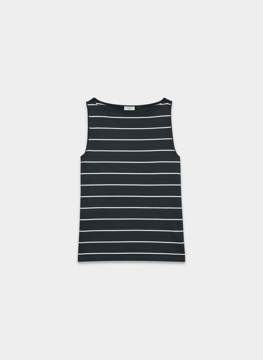 interlock cotton discern tanktop dunkelblauweiß