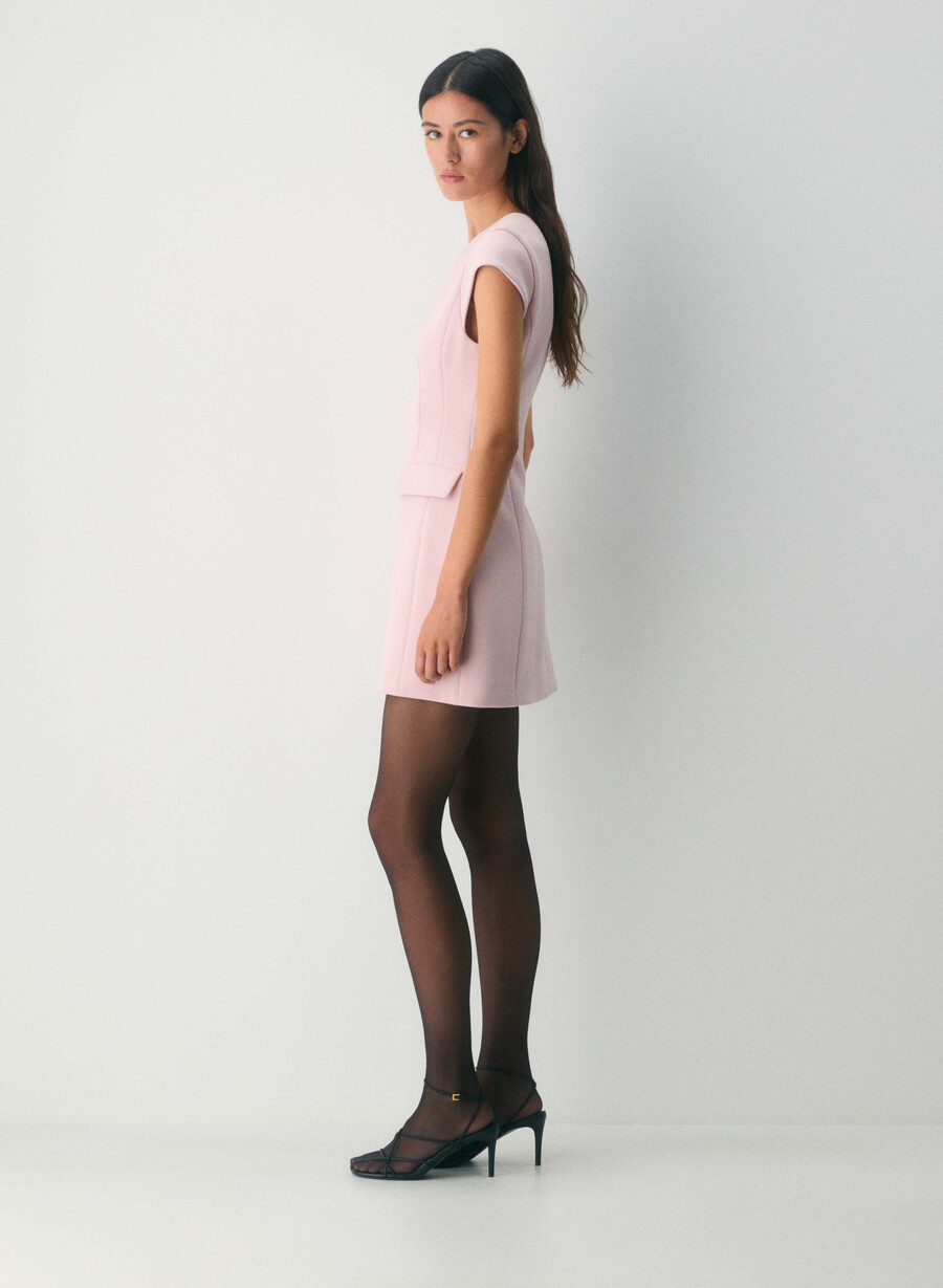 figureknit priesterkleid altrosa